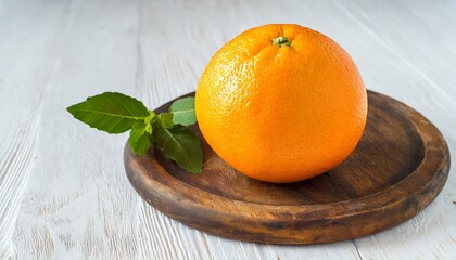 orange on a wooden plate