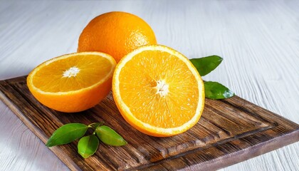 orange on wooden table