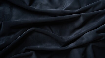 Elegant Black Suede Cloth Draped against a Mysterious Dark Background
