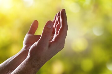 Religion human praying hands asking god