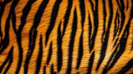 Fototapeta premium Detailed Close-Up of Tiger's Fur Showing Intricate Patterns and Textures