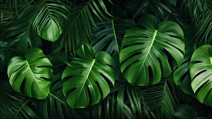 Vibrant Green Tropical Leaves Wallpapers for Fresh and Nature-inspired Designs