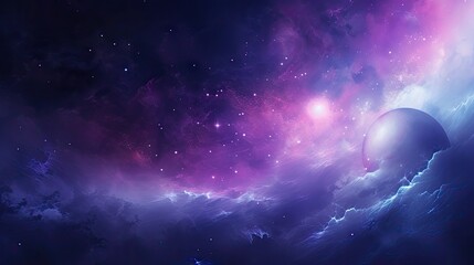Naklejka na ściany i meble Vibrant Celestial Scene: Ethereal Nebula with Glowing Stars in Cosmic Galaxy Exploration