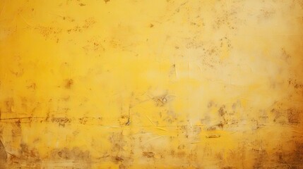 Vintage Charm: Brown and White Painting on Weathered Yellow Wall Background