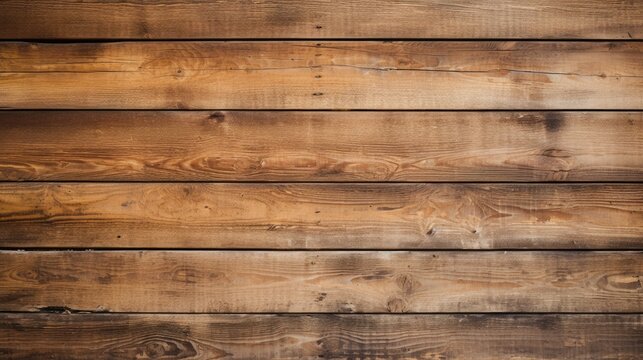 Rustic Brown Wooden Wall with Textured Planks - Vintage Background of Aged Timber Surfaces