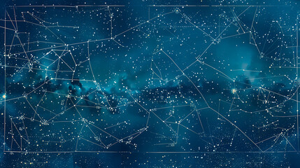 Abstract blue space background with stars and nebula