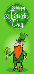 Saint Patrick Day design with Leprechaun with clover