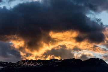 sunset in the mountains