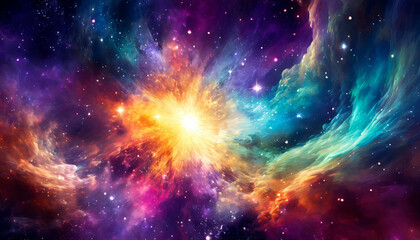 Background illustration of Supernova in space  - obrazy, fototapety, plakaty