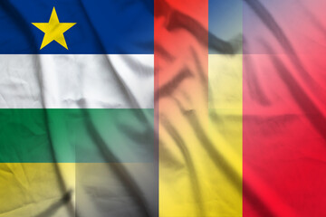 Obraz premium Central African Republic and Belgium political flag transborder contract BEL TCD