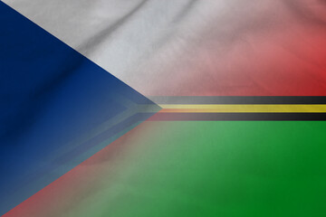 Czech Republic and Vanuatu political flag transborder relations VUT CZE - obrazy, fototapety, plakaty