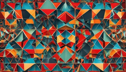 Vibrantly Colored Geometric Patterned Canvas Showcasing Kaleidoscope, texture, light, lush, natural, balance