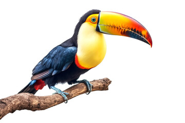 Fototapeta premium Toco Toucan Perched on Branch Isolated on White