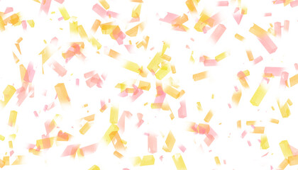 colorful confetti motif illustration on transparent background, 16:9 widescreen see-through graphic resource