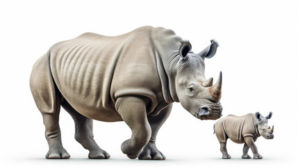 Rhinoceros with Baby