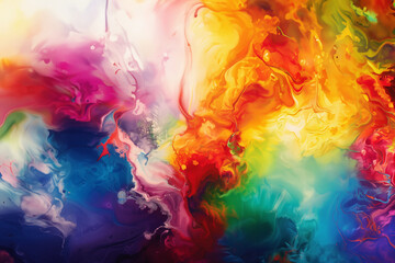fond, background, abstrait, tâches de couleurs, comme des encres se mélangeant dans de l'eau. Effet vaporeux. rose, orange, bleu, vert, jaune, 