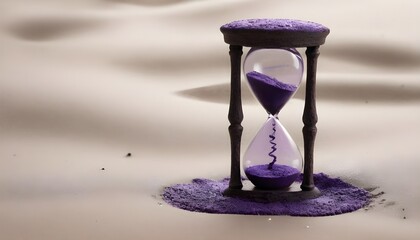 A creative image for Ash Wednesday features a purple hourglass with ashes streaming in place of sand, signifying introspection and the passing of time.