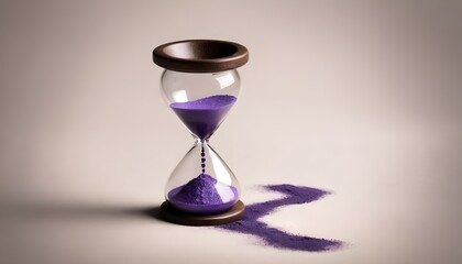 A creative image for Ash Wednesday features a purple hourglass with ashes streaming in place of sand, signifying introspection and the passing of time.