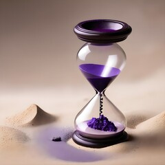 A creative image for Ash Wednesday features a purple hourglass with ashes streaming in place of sand, signifying introspection and the passing of time.