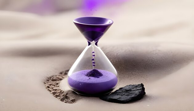 A creative image for Ash Wednesday features a purple hourglass with ashes streaming in place of sand, signifying introspection and the passing of time.