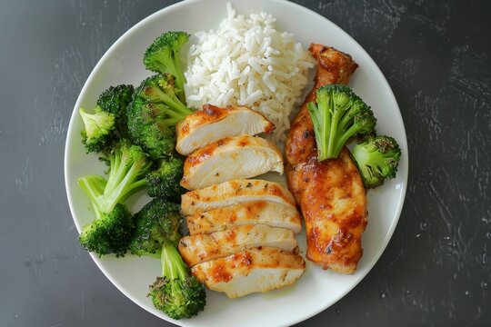 Chicken rice broccoli bodybuilder meal