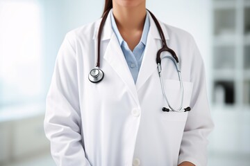 Femme médecin en blouse blanche » IA générative