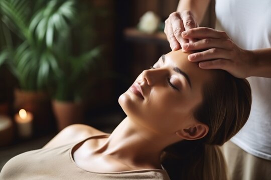 Massage cranien pour relaxer une patiente &raquo; IA g&eacute;n&eacute;rative