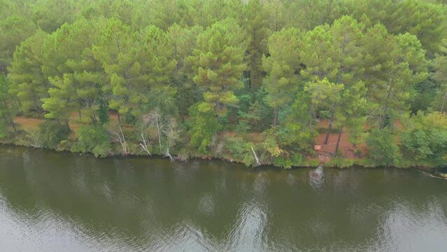 For&ecirc;t et lac en drone (Hostens)