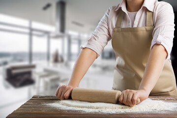 Shoot of woman prepare dish in the kitchen
