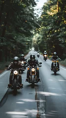 Fototapete Motorrad Motorycle gang, biker  group, rockn roll gang, rocker group, people driving motorcycle
