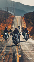 Motorycle gang, biker  group, rockn roll gang, rocker group, people driving motorcycle