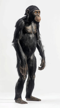 Australopithecus - Primitive man - Caveman - Monkey - Isolated - White background
