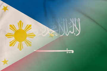 Philippines and Saudi Arabia political flag transborder contract SAU PHL