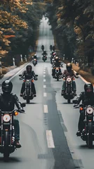 Afwasbaar Fotobehang Motorfiets Motorycle gang, biker  group, rockn roll gang, rocker group, people driving motorcycle