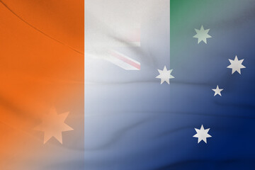 Ivory Coast and Australia national flag international negotiation AUS CIV