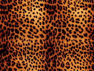 Seamless leopard fur and skin texture pattern, textile fabric design. Generative ai