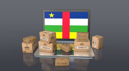 Central African Republic, E-Commerce Visual Design, Social Media Images. 3D rendering.