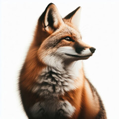 Fototapeta premium red fox vulpes, Red fox (Vulpes vulpes) pose with a bushy tail, Orange fox,Wildlife, Fuchs, Лиса, high quality portrait, isolated background.
