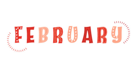 Vector creative lettering month name February