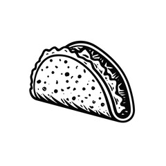 taco vector illustration isolated transparent background logo, cut out or cutout t-shirt print design