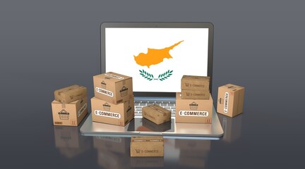 Cyprus, Republic of Cyprus, E-Commerce Visual Design, Social Media Images. 3D rendering.