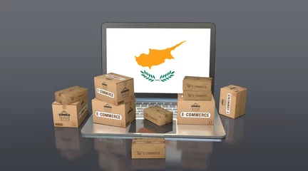 Gordijnen Cyprus, Republic of Cyprus, E-Commerce Visual Design, Social Media Images. 3D rendering. © Bilal Ulker