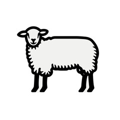 sheep vector illustration isolated transparent background logo, cut out or cutout t-shirt print design