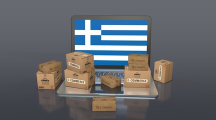 Greece, Hellenic Republic, E-Commerce Visual Design, Social Media Images. 3D rendering.