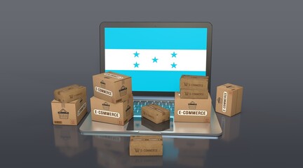 Honduras, Republic of Honduras, E-Commerce Visual Design, Social Media Images. 3D rendering.