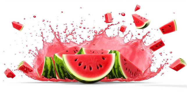 Watermelon juice. with splash of watermelon juice,transparent background