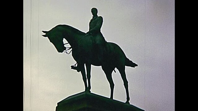 Washington DC, United States - in 1980: General William Tecumseh Sherman Monument in the White House south lawn in Washington DC. The historical United States in 80s.