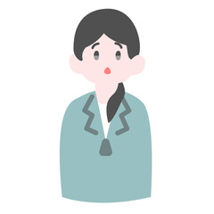 驚いた表情の女性作業員