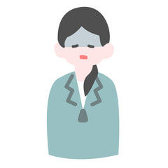 青ざめた表情の女性作業員