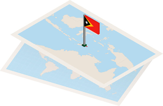 East Timor map and flag